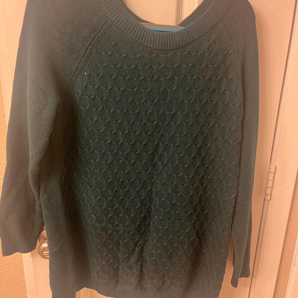 Old Navy Green Crew Neck Sweater with Textured Knit
